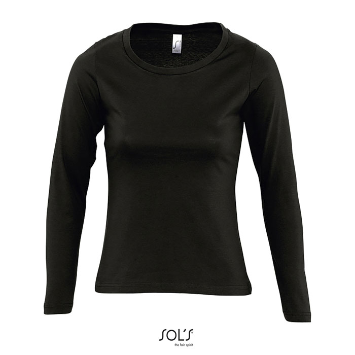 T-shirt manches longues publicitaire femme 150g - MAJESTIC noir profond